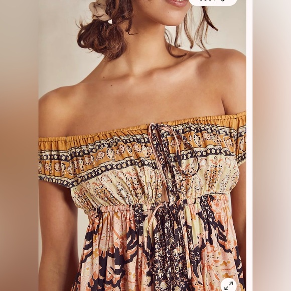 🆕 Free People Bali Mariposa mini slip in black combo size medium - Picture 3 of 8